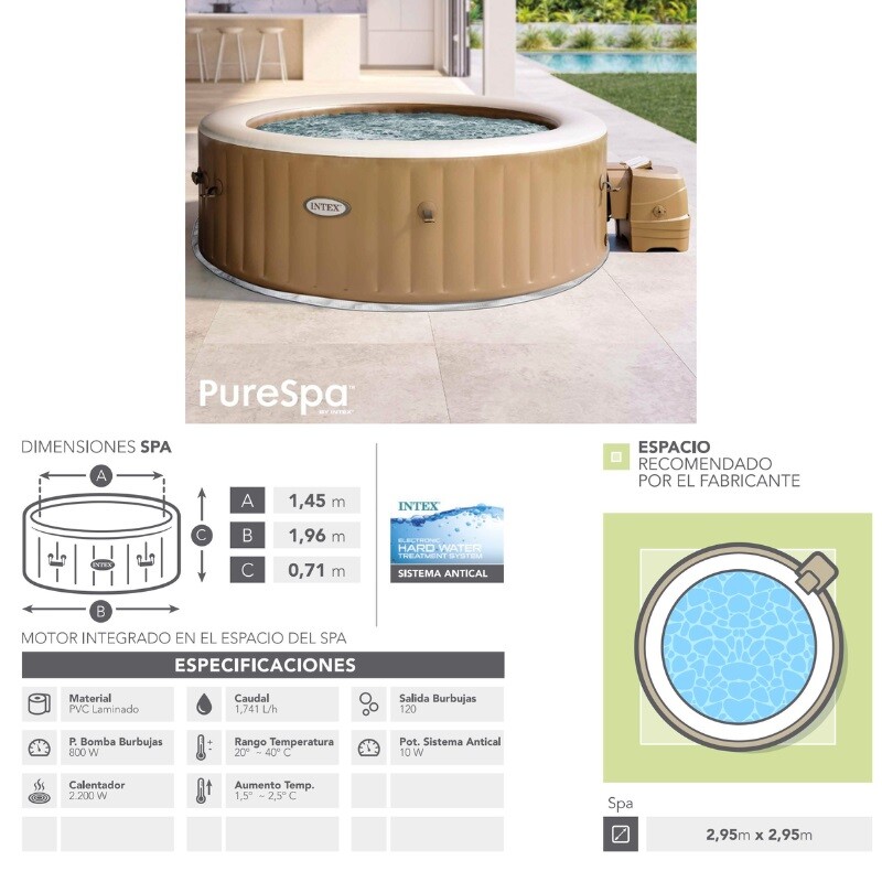 INTEX PURESPA SAHARA CAPACIDAD 4 PERSONAS Intex Purespa Sahara Capacidad 4 Personas