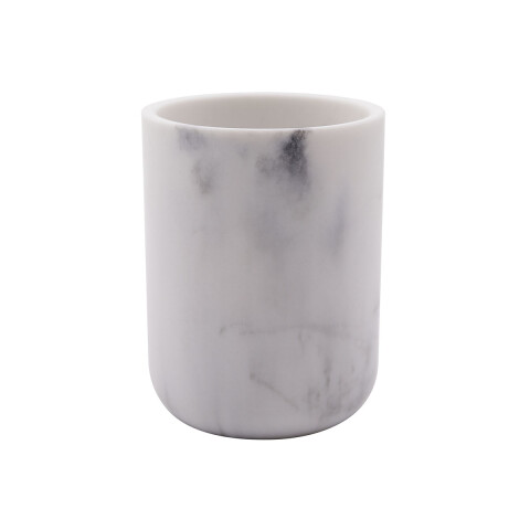Portacepillo de Resina y Madera BLANCO