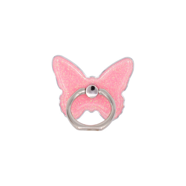 Anillo soporte para celular diseño mariposa brillos rosa Anillo Soporte Para Celular Diseño Mariposa Brillos Rosa