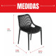 Set x4 Silla reforzada Mosaico NEGRO