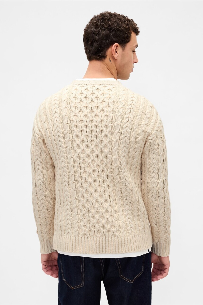 Buzo Cable Heavy Hombre Cream