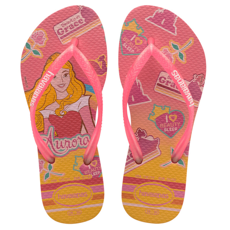 Sandalias Infantiles Havaianas Kids Slim Princes Rosa - Dorado
