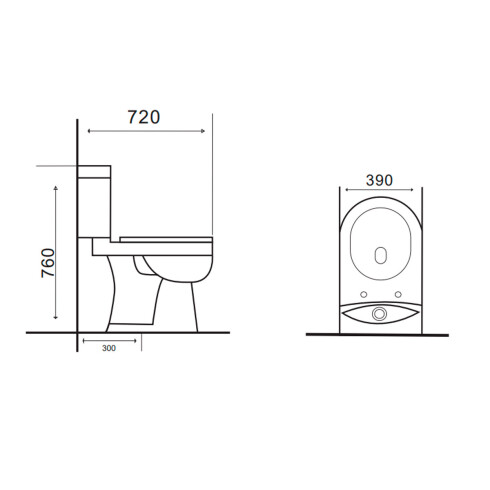 INODORO PARA MOCHILA LINEA BAKER BLANCO CERAMICA BAÑO 000