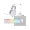 SETGAMER FANTECH TECLADO, MOUSE+PAD, AURICULARES Y SOPORTE Blanco