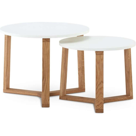 Mesas Nido Svenstrup Ø60/50 Blanco/Roble