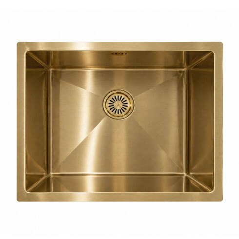 PILETA SIMPLE 45.7x58.4x25.4cm AC. INOX SS304 1.2MM C/DESAGUE Y VALVULA GOLD GAMAS DE AMARILLO