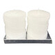 Set x2 Velones Blancos Perlas Cruzadas