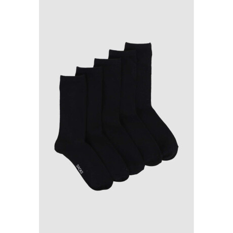 Packs de cinco medias lisas. de algodón. en varios colores s Negro