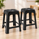 Set x10 Banqueta apilable de plástico resistente NEGRO