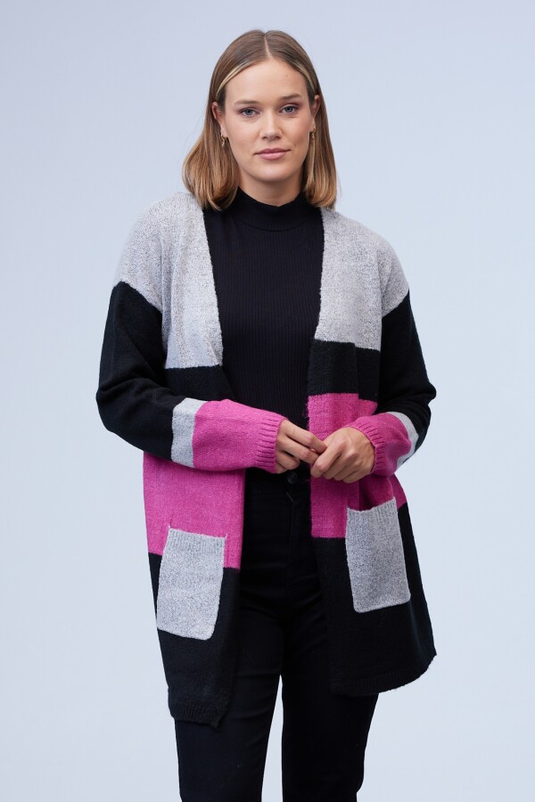 Cardigan Colorblock MULTI/GRIS