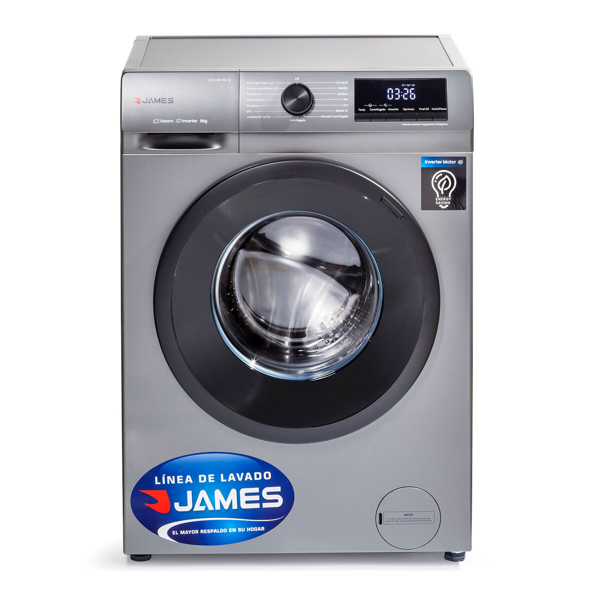 LAVARROPA JAMES LR 8140S Inverter DARK Silver 8kg 