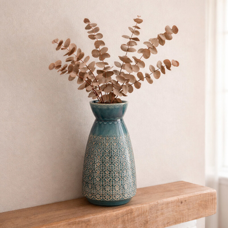 FLORERO CIRCLE 15X15X31CM AZUL FLORERO CIRCLE 15X15X31CM AZUL