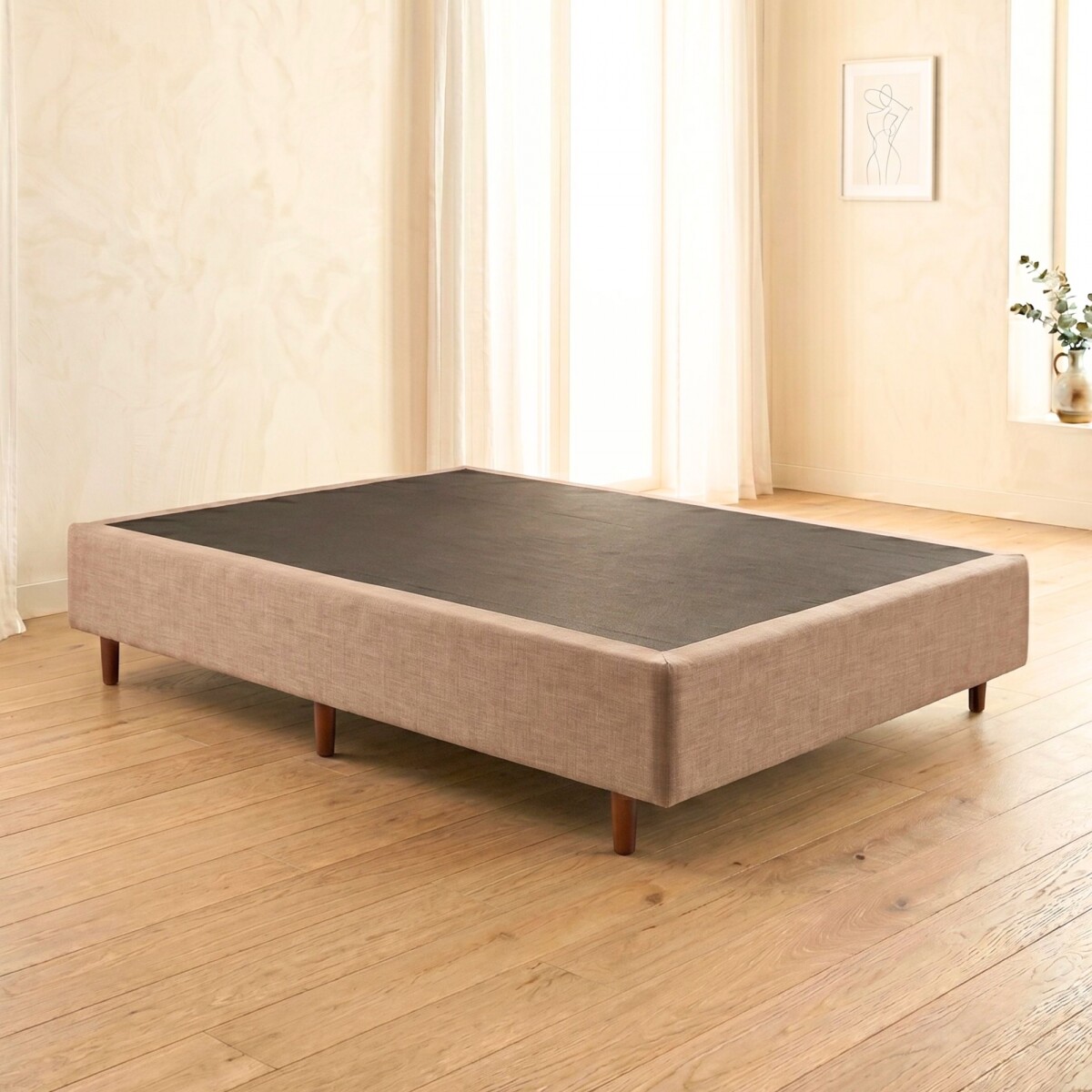 Base Sommier 2 Plazas - Mannes - Beige 