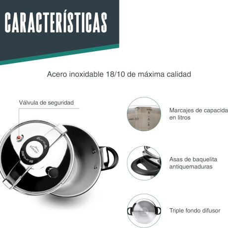 Olla a presión inox Classic 8 lts Olla a presión inox Classic 8 lts