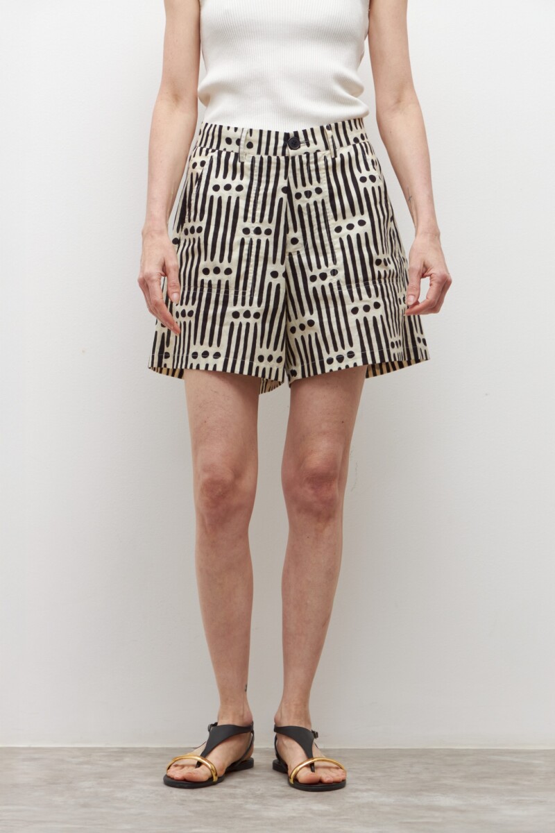 Short con estampa geométrica negro