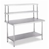 Mesa de Trabajo Inox 1.5 m. con Estantes Superiores Perpetua Mesa de Trabajo Inox 1.5 m. con Estantes Superiores Perpetua