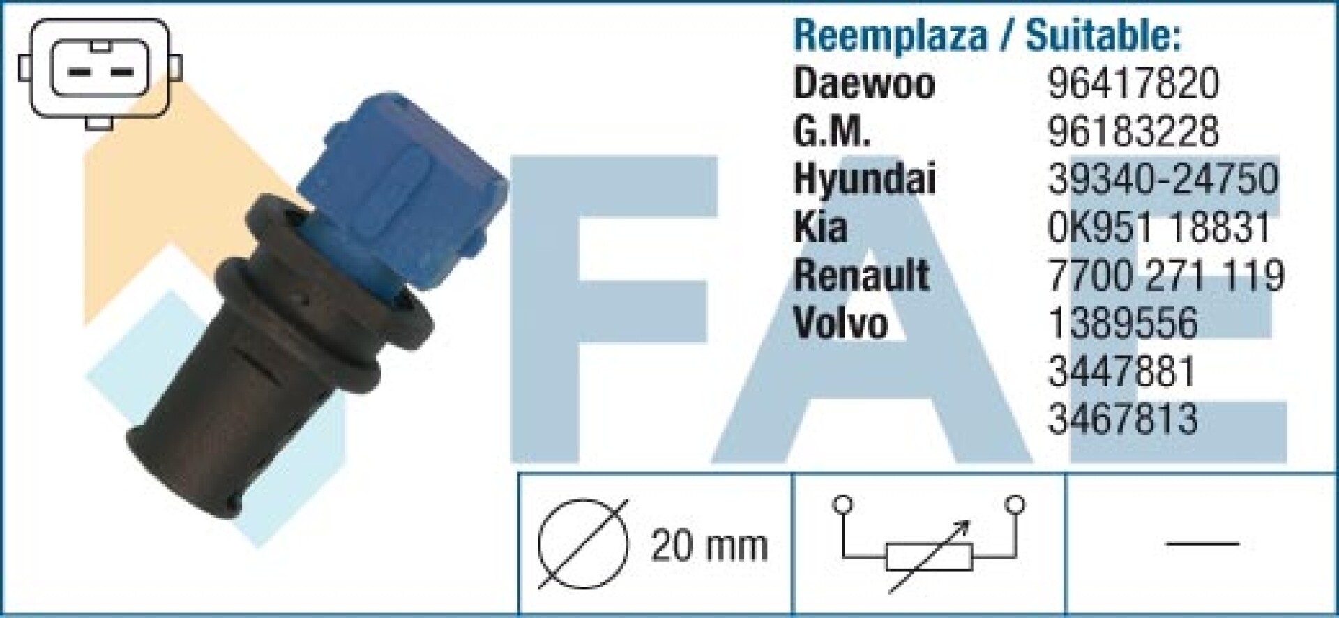 BULBO INTERRUPTOR CHEVROLET TEMP. AVEO CAPTIVA DAEWOO NUBIRA FAE 