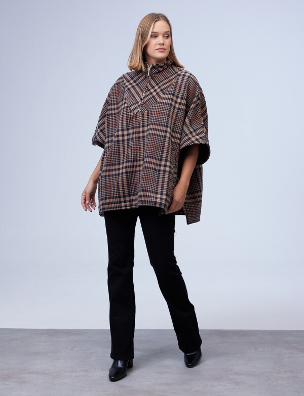 Poncho Zip Soft MULTI/TOSTADO