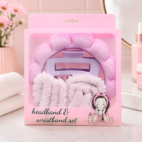 Set De Accesorios Para Cabello Y Cuidado Facial Lila