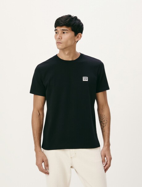 CAMISETA MANGA CORTA CON ESTAMPA NEGRO