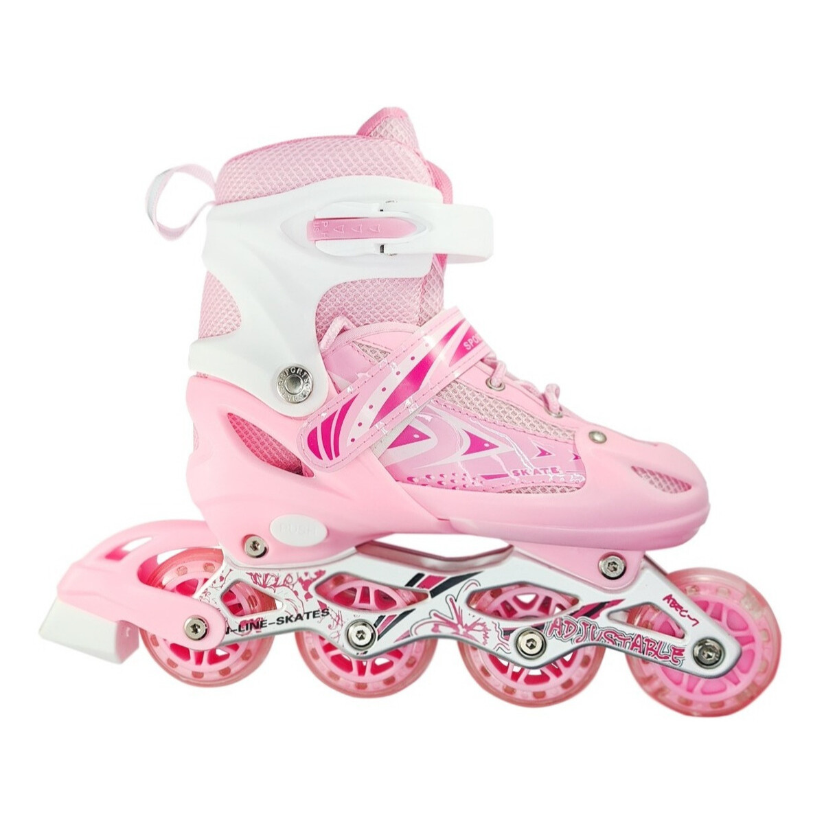 Patines Rollers Extensibles Calidad Colores Infantil Niños - Variante Color Rosa Talle 34-39 (M) 