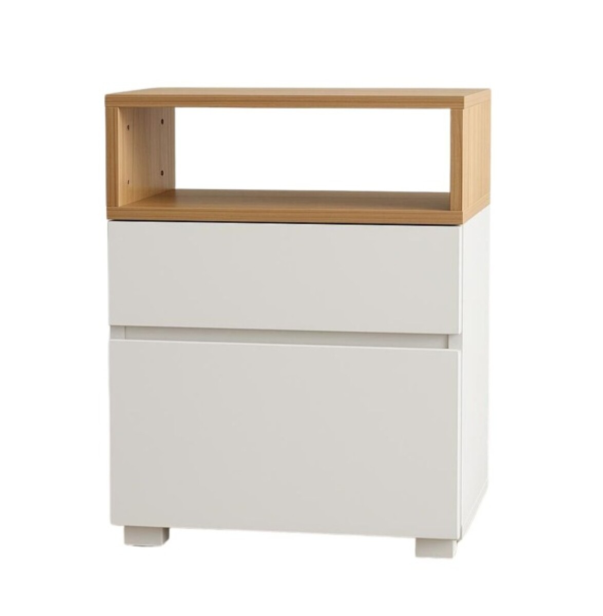 Mesa De Luz Moderna Funcional Con Cajón Y Puerta Bahía - Blanco 