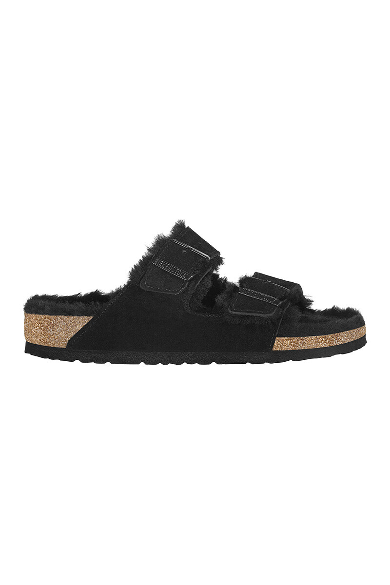 Sandalia Arizona Shearling Suede Leather - Estrecho Black