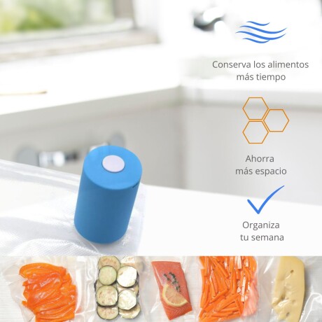 Kit Selladora Empaquetadora Envasadora Al vacío con Bolsas Azul