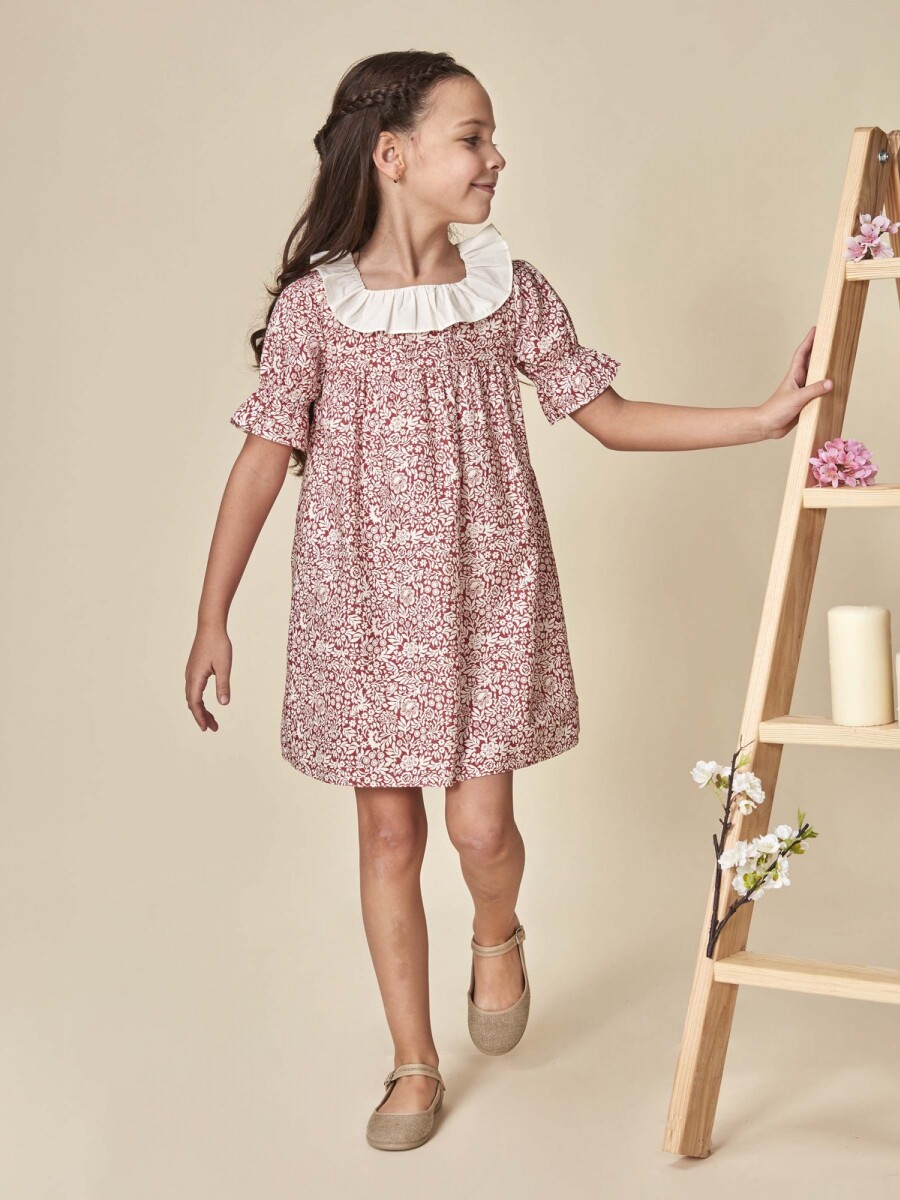 Vestido De Lino Estampado Piedra