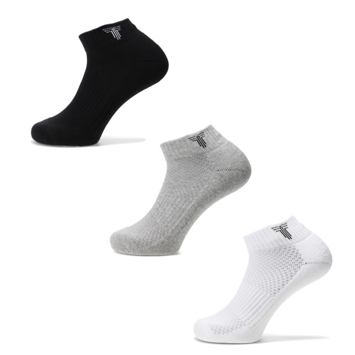 Medias Unisex Tiffosi x3 Soquetes - Negro - Blanco - Gris 