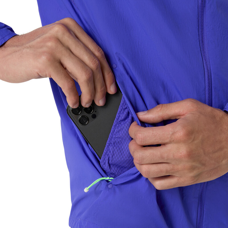 Casaca Running Road Packable Jacket Hombre Cobalt Burst/illuminate Green