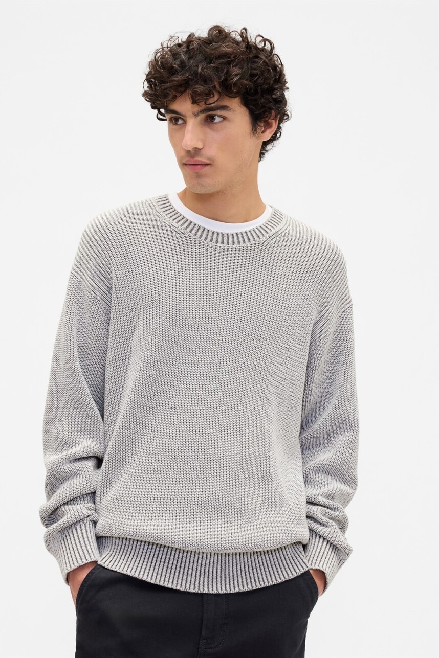 Buzo Rib Hombre Light Grey 1