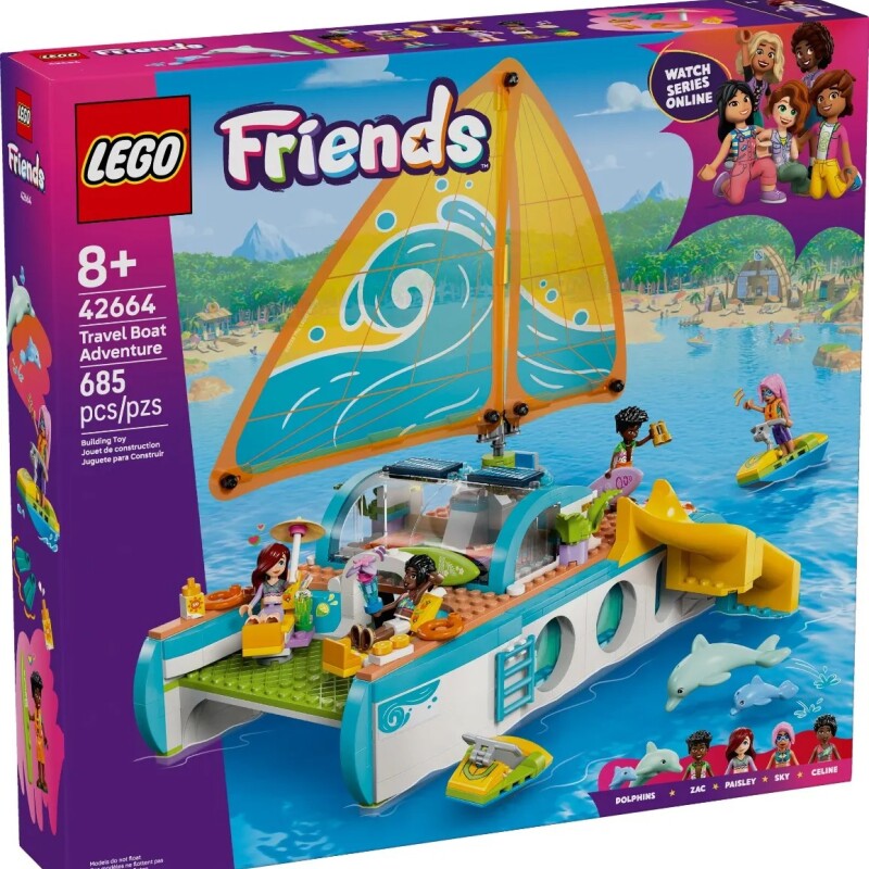 LEGO Friends 42664 Barco de Viaje Adventure – Lancha con 4 Minidolls y Delfines LEGO Friends 42664 Barco de Viaje Adventure – Lancha con 4 Minidolls y Delfines