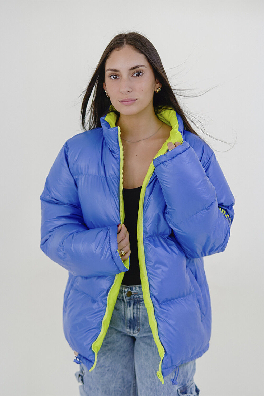 Campera Pulau Puffer Gloffy Reversible Azul