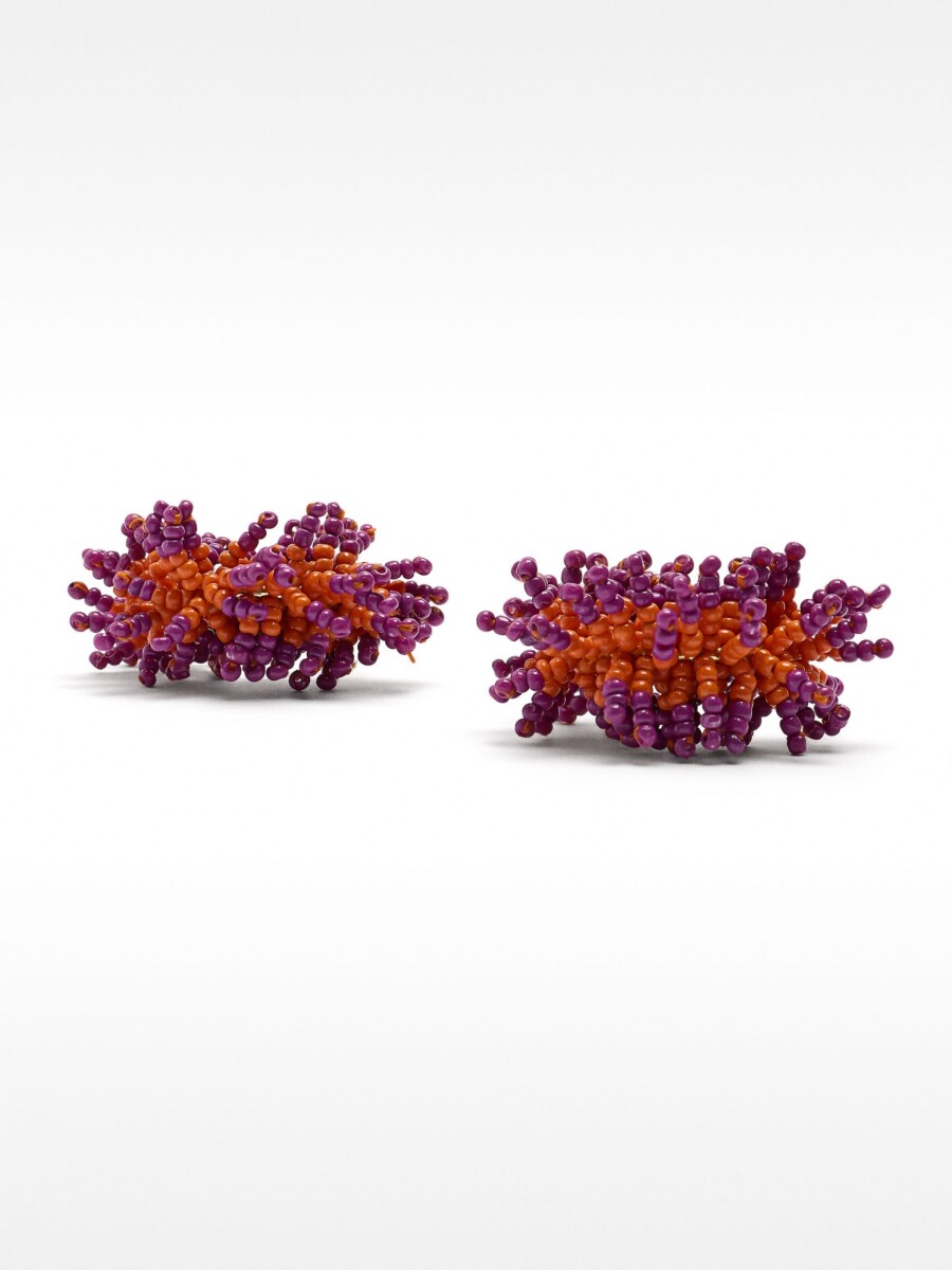 Pendientes De Aro Abiertos Con Abalorios multicolor