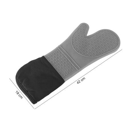 Manopla Larga Guante Silicona Agarre Antideslizante Cocina Gris