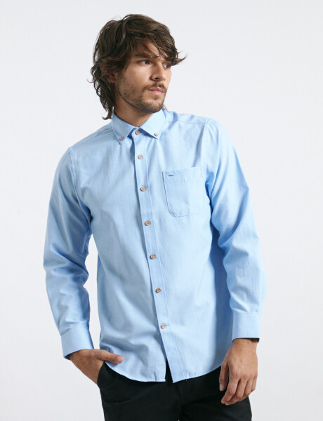 012487 CAMISA HARRINGTON LABEL Azul