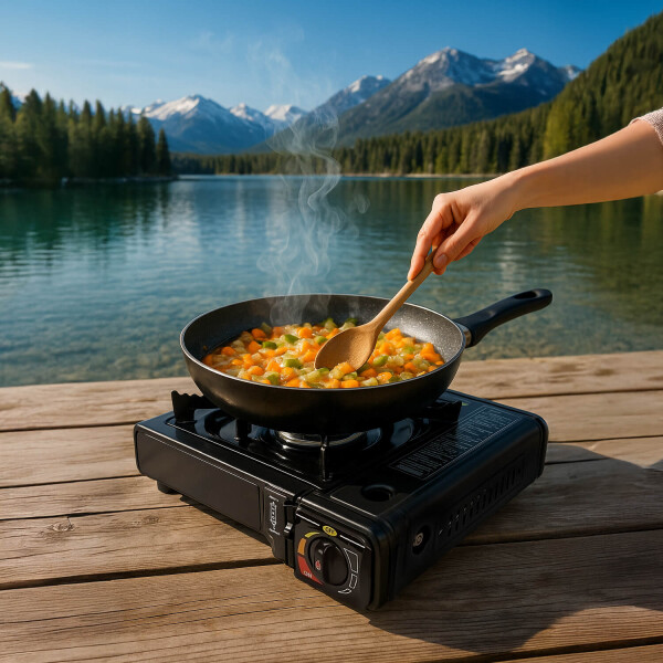Anafe estufa gas 1 hornalla cocina portatil estuche camping garrafa Imback Anafe estufa gas 1 hornalla cocina portatil estuche camping garrafa Imback