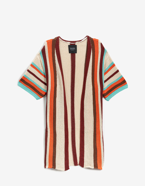 Knitwear Poncho Tejido Rayado - Combinacion Multicolor