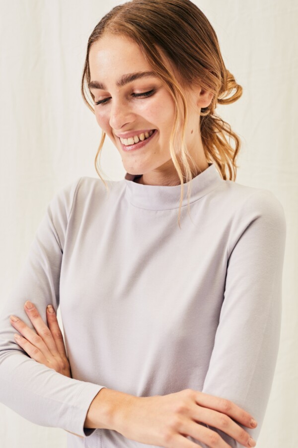 Polera Algodón Elastano Lila