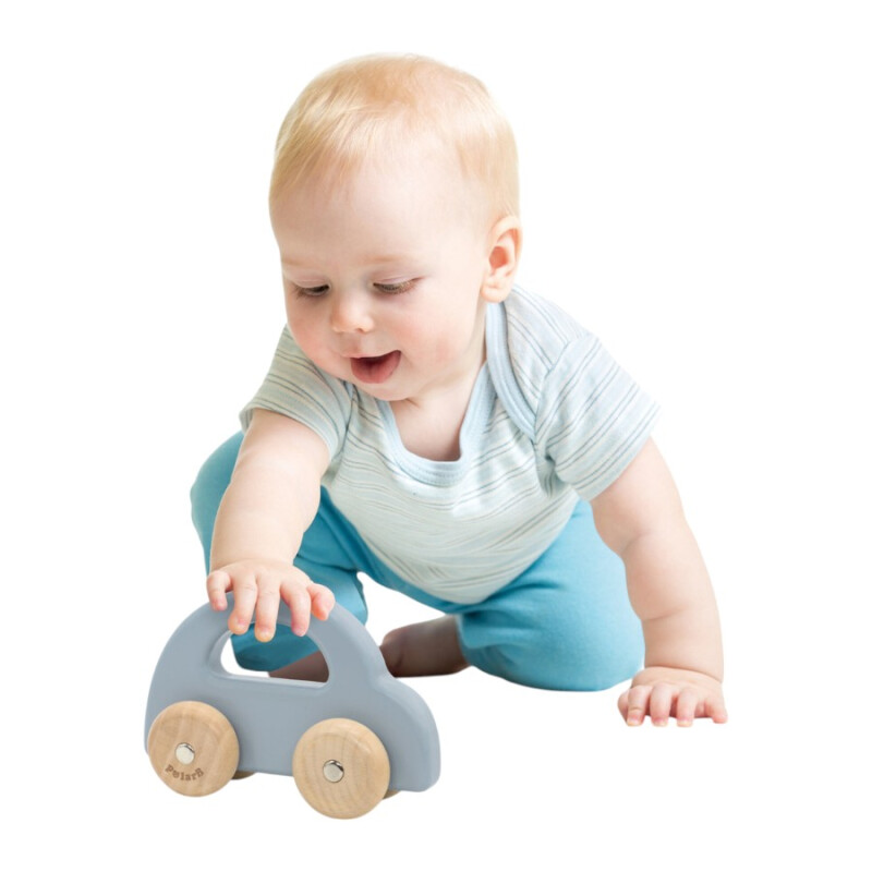Autito de arrastre madera Celeste
