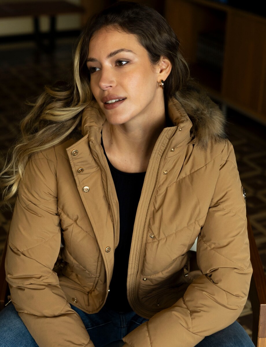 Campera Abrigo Faux Fur - Tostado 