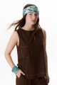 TOP LINO POCKET MARRON