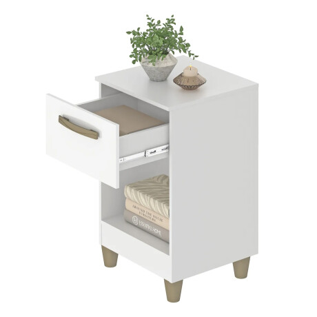 MESA DE LUZ O NOCHE DE 1 CAJÓN BLANCO