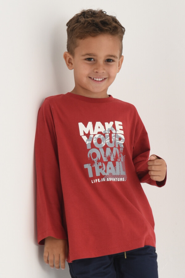 Remera estampada Bordo