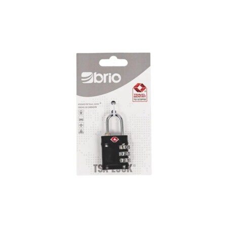 CANDADO PARA VALIJA CON COMBINACION BRIO NEGRO