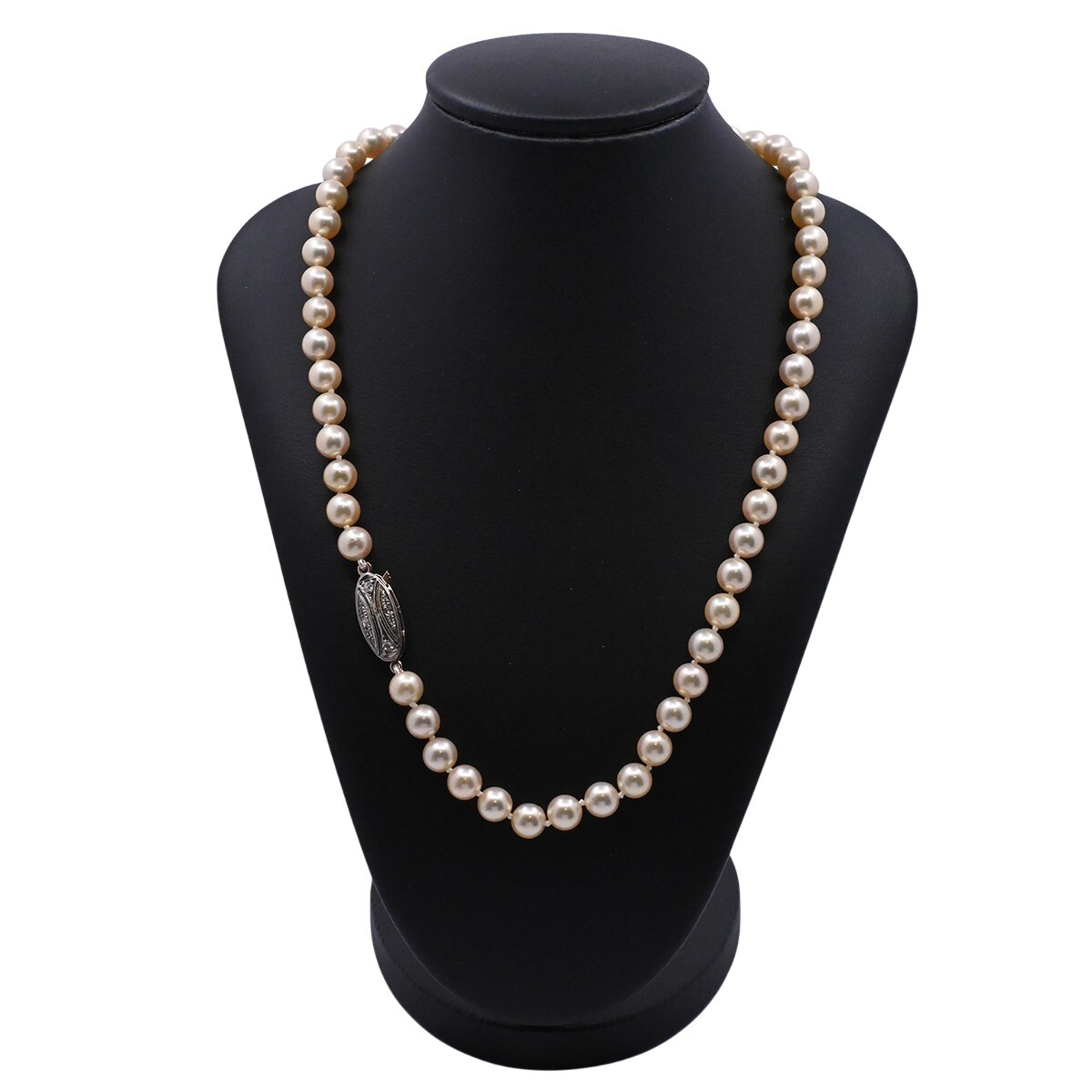 Collar perlas de cultivo y broche oro 18k 2 tonos con brillantes. 