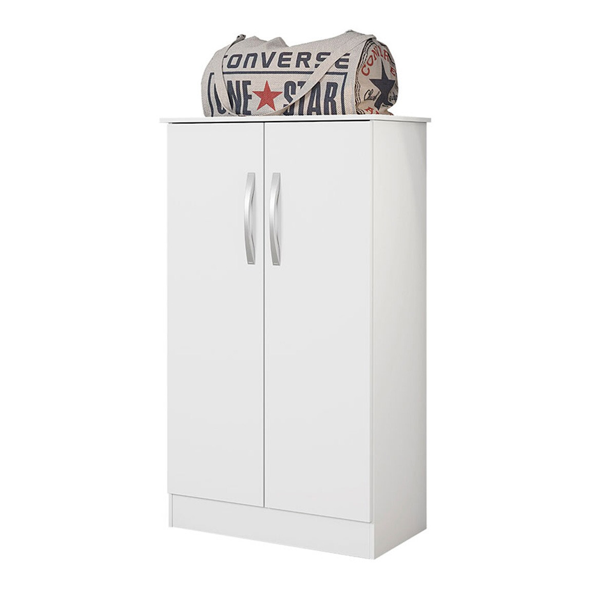 ZAPATERA 2 PUERTAS ORGANIZADOR CON ESTANTES INTERNOS - BLANCO 