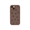 Protector para iPhone 15 diseño huellas color marrón Protector Para Iphone 15 Diseño Huellas Color Marrón