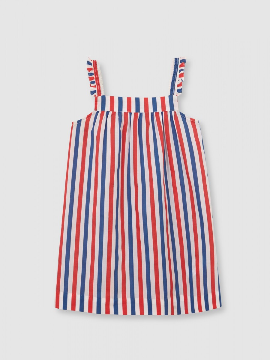 Vestido Estampado Rayas Piedra
